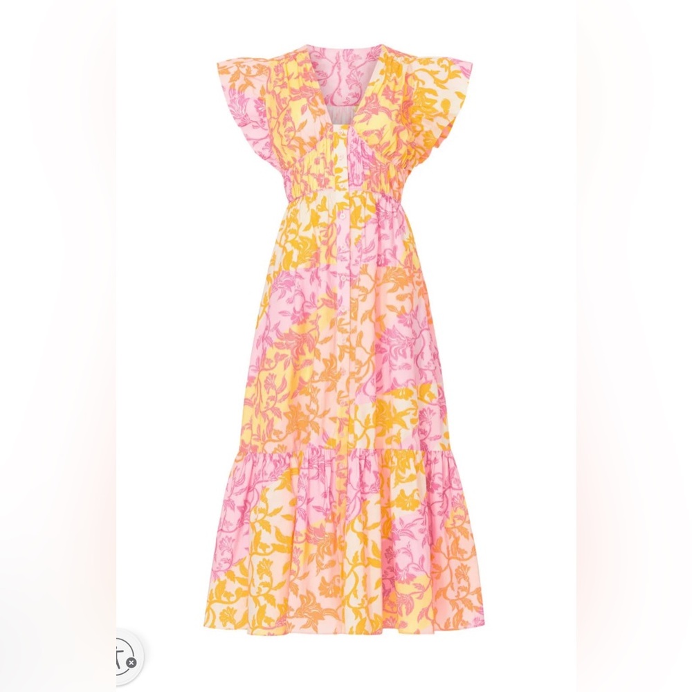 Derek Lam Pink and Yellow Floral Dress